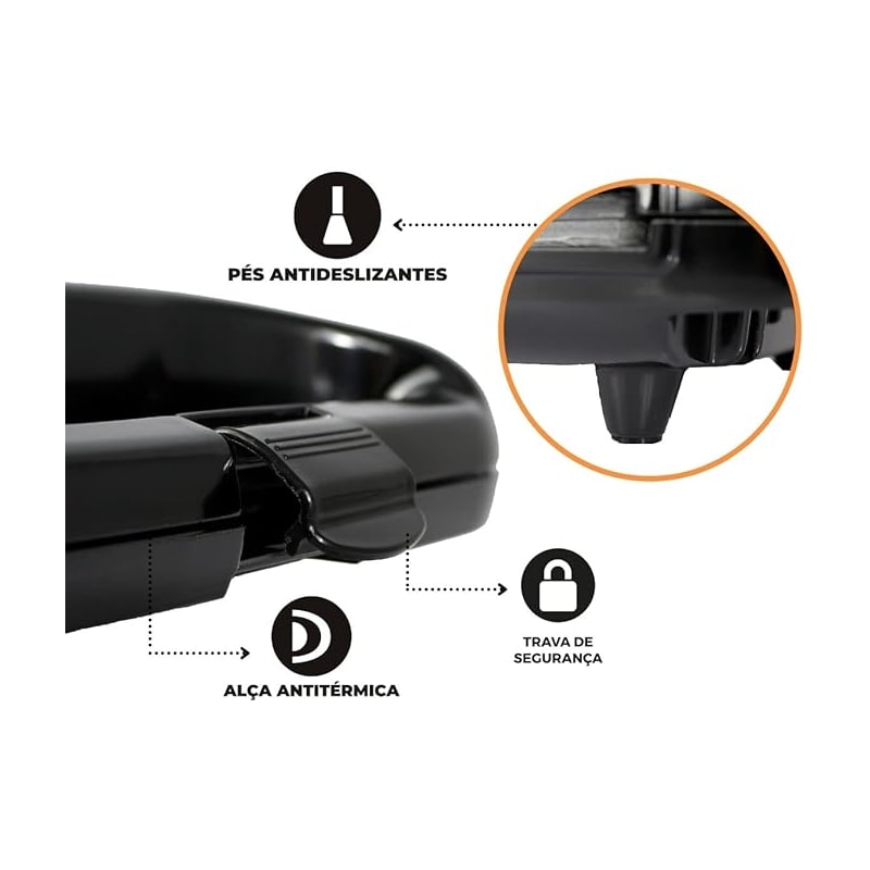 Sanduicheira e Grill Amvox 110V AMS 370 Black-e2749cb5-af89-4b41-be8e-8b04a4703171