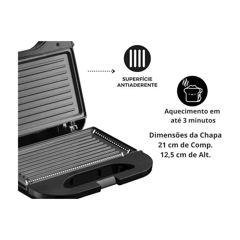 Sanduicheira e Grill Amvox 110V AMS 370 Black-06e53ab7-73af-4421-a59e-14f4bc18cb41