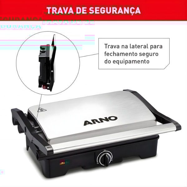 Sanduicheira Grill Arno Gnox Preto SW332D80 Dual Inox 127V -37337c61-f0f5-4ecb-81c0-3e53f1274095
