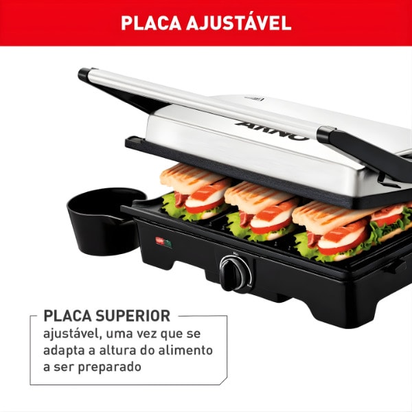 Sanduicheira Grill Arno Gnox Preto SW332D80 Dual Inox 127V -d1c748b4-ff4a-4edf-b7f6-9e24958c09c5