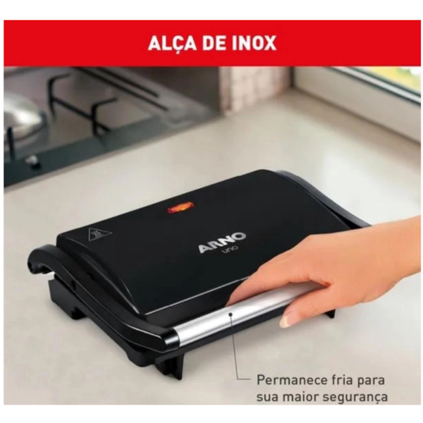 Sanduicheira Grill Arno Pinini Compact 127V GPTO Preto-aa35ca4b-de17-4206-bb08-cebaba8499bf