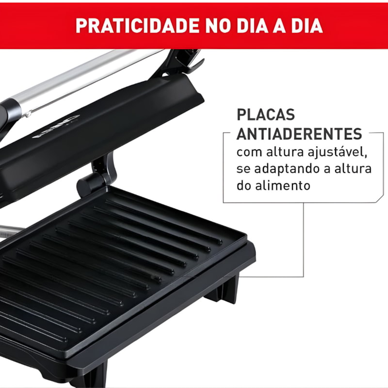 Sanduicheira Grill Arno Pinini Compact 127V GPTO Preto-e17b5375-8616-4173-b6da-0ae839c16399