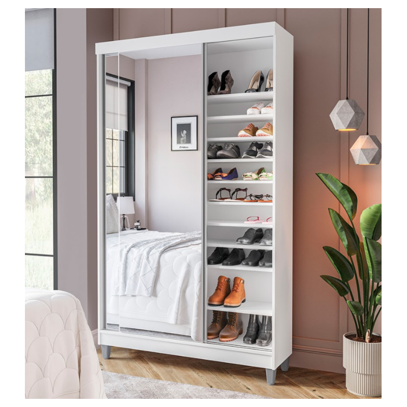 Sapateira Politorno Diamante Branco com Espelho