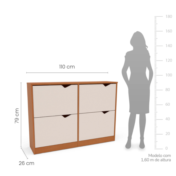 Sapateira Politorno Porto 4 Gavetas Freijó/Creme-42dc6457-4ed0-4da0-9fcc-36624fd297e4