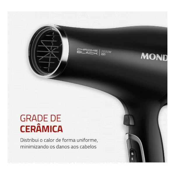 Secador de Cabelo Mondial 127V/60HZ SCN-04 Preto/Cromado-49219b3e-1d12-4642-8081-9cb9291dbdad