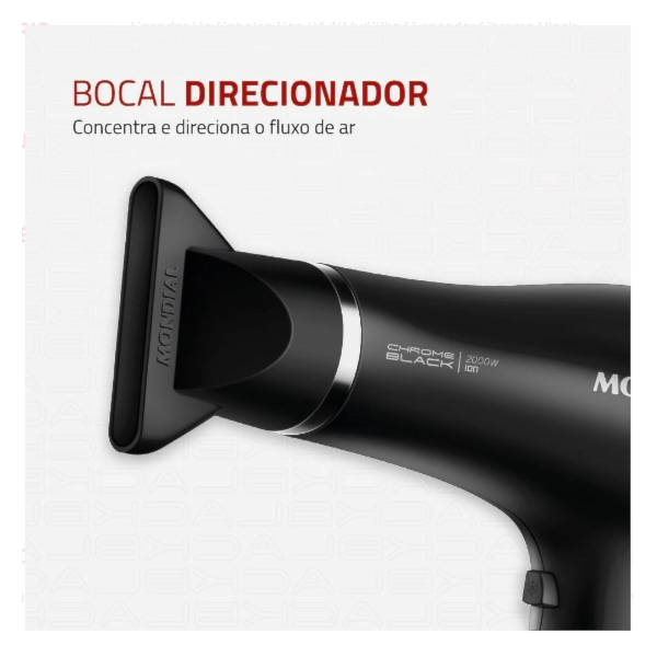 Secador de Cabelo Mondial 127V/60HZ SCN-04 Preto/Cromado-c69e41a7-9356-4213-b540-0683cd2fb753