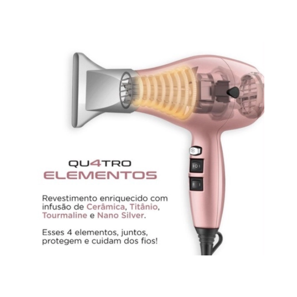 Secador de Cabelo Mondial Profissional By Juliette SCP-JU-01 127V/60Hz Golden Rose-b84535d6-302d-4c44-9904-6615bb809752