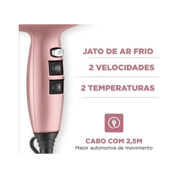 Secador de Cabelo Mondial Profissional By Juliette SCP-JU-01 127V/60Hz Golden Rose-b720a51a-83ca-4349-aa7c-6a8f7a5985d9