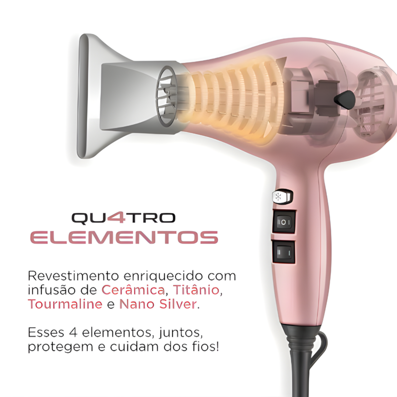 Secador de Cabelo Mondial Profissional By Juliette SCP-JU-01 127V/60Hz Golden Rose-a7d22a28-0ef5-4477-b2a9-a46f8588d70c