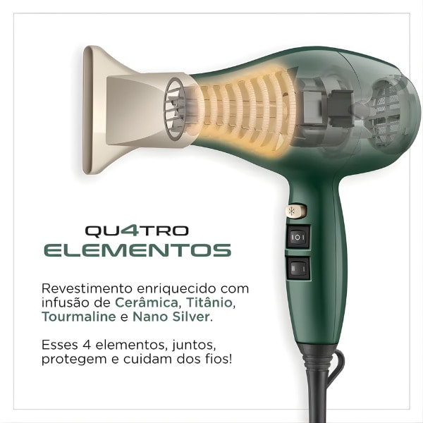 Secador de Cabelo Mondial Profissional By Juliette SCP-JU-02 127V/60Hz Verde Oliva-8b711dcb-06b2-40cb-b74f-da2ef3c5da46