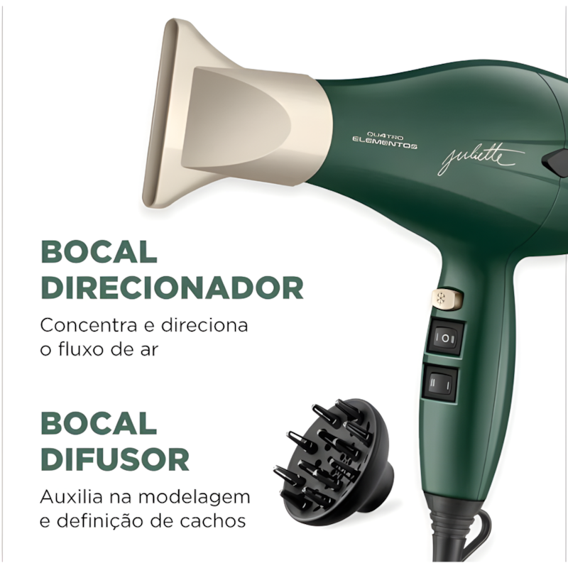 Secador de Cabelo Mondial Profissional By Juliette SCP-JU-02 127V/60Hz Verde Oliva-30949de2-38bd-446c-b51f-1d67d80a5bee
