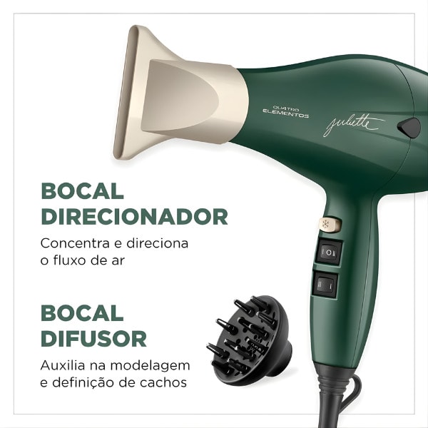Secador de Cabelo Mondial Profissional By Juliette SCP-JU-02 127V/60Hz Verde Oliva-e810f6f9-7c83-4cae-8510-c7945f78d2b8
