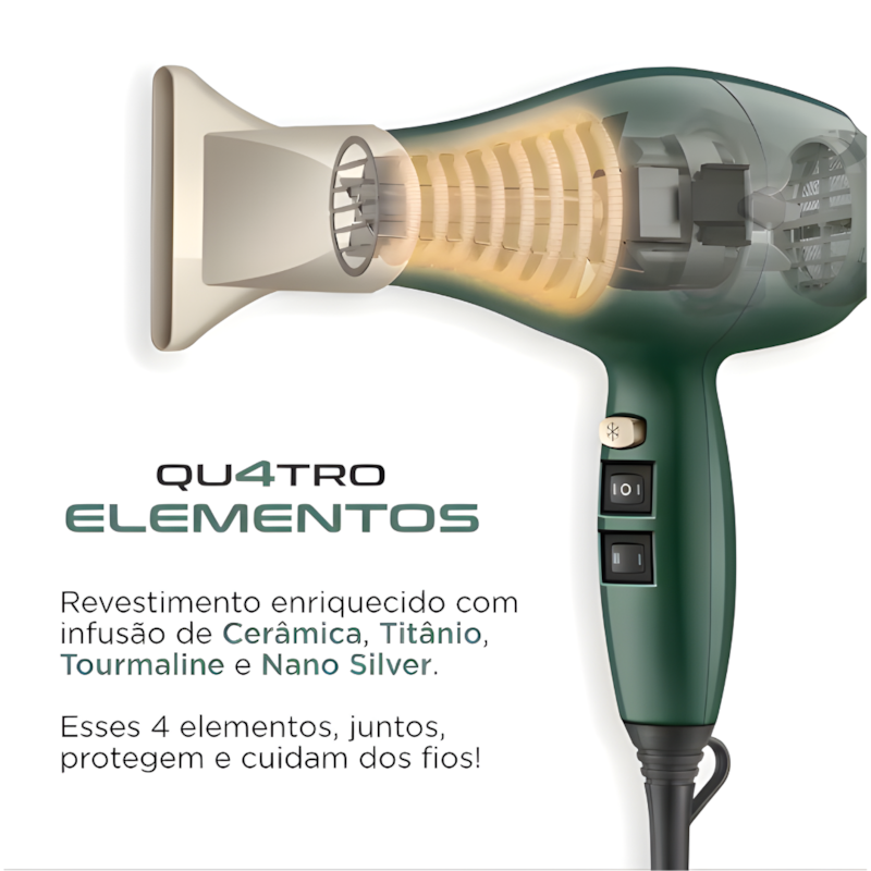 Secador de Cabelo Mondial Profissional By Juliette SCP-JU-02 127V/60Hz Verde Oliva-70877405-53ff-488a-a3bd-38bbee0737d5