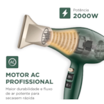 Secador de Cabelo Mondial Profissional SCP-JU-02 127V/60Hz Verde Oliva