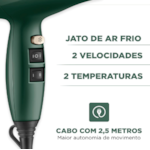 Secador de Cabelo Mondial Profissional SCP-JU-02 127V/60Hz Verde Oliva