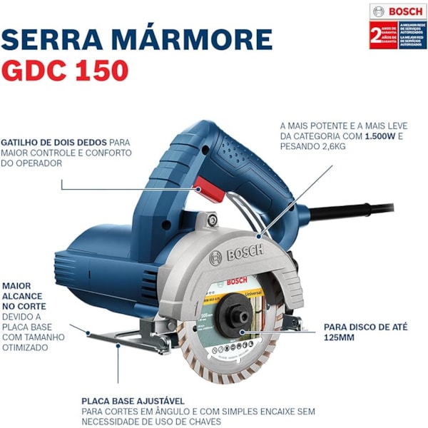 Serra Marmore Bosch Titan GDC 150 1500W 127V-48787cee-2ed3-4855-8215-5e368214a4d4