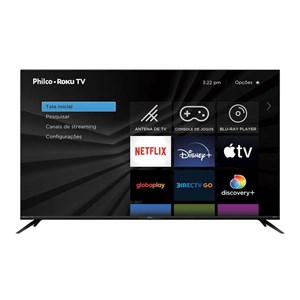 Smart TV LED 50" Philco PTV50RCG70BL Roku 4K Ultra HD com Wi-Fi, 2 USB, 3 HDMI, Mídia Cast, Sleep Timer, 60Hz
