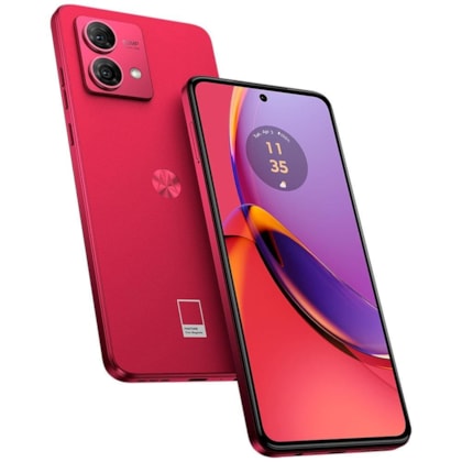 Smartphone Motorola Moto G84 5G Viva Magenta - Vegan Leather 256GB, 8GB RAM, Tela de 6.5", Câmera de 50 MP e Processador Snapdragon 695