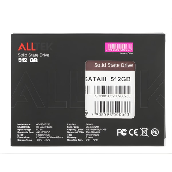 SSD Alltek 2.5 SATA III 6 Gbs - ATKSSDS 512GB-4f1b6c7a-5a51-4e3c-8d2a-892cb750e087