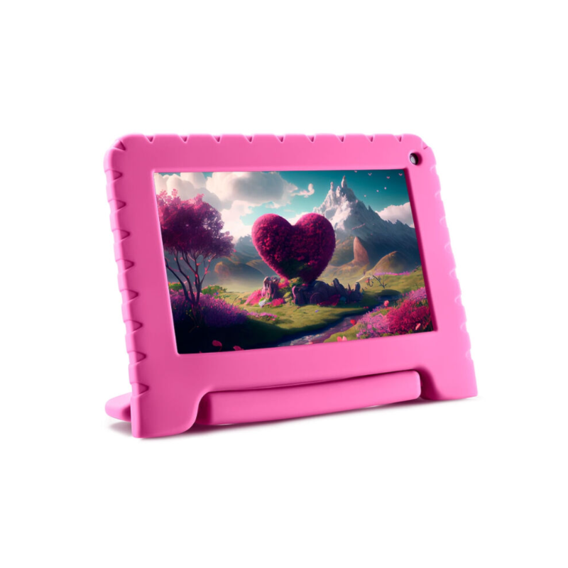 Tablet Kid Pad Rosa 4GB RAM + 64GB, Tela 7 pol, Wi-fi, Android 13 Quad Core Multi - NB411