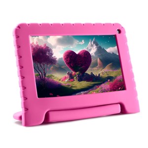 Tablet Kid Pad Rosa 4GB RAM + 64GB, Tela 7 pol, Wi-fi, Android 13 Quad Core Multi - NB411