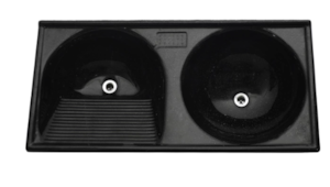 Tanque Decoralita Marmofibra Duplo 102x50 Preto Absoluto