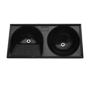 Tanque Decoralita Marmofibra Duplo 102x50 Preto Absoluto