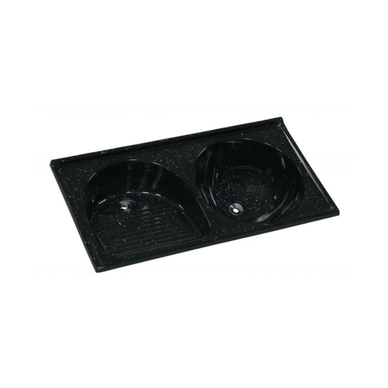Tanque Sintetico Rorato Granitado Duplo N1 BR 100X52cm Pedra Escura