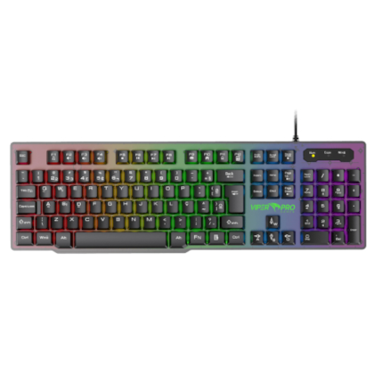 Teclado Gamer Viper Pro Semi Mecanico RGB Naja Bivolt Preto 