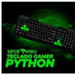 Teclado Gamer Viper Pro Standard Python Bivolt Preto/Verde 