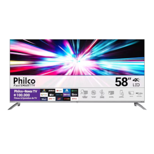 Televisor Philco Fast Smart 4K UHD 58 Roku TV PTV58G7UR2CSBL