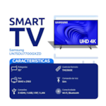 Televisor Samsung Smart Led 75" Crystal UHD 4K Wifi Tizen Comando de Voz UN75DU7700GXZD