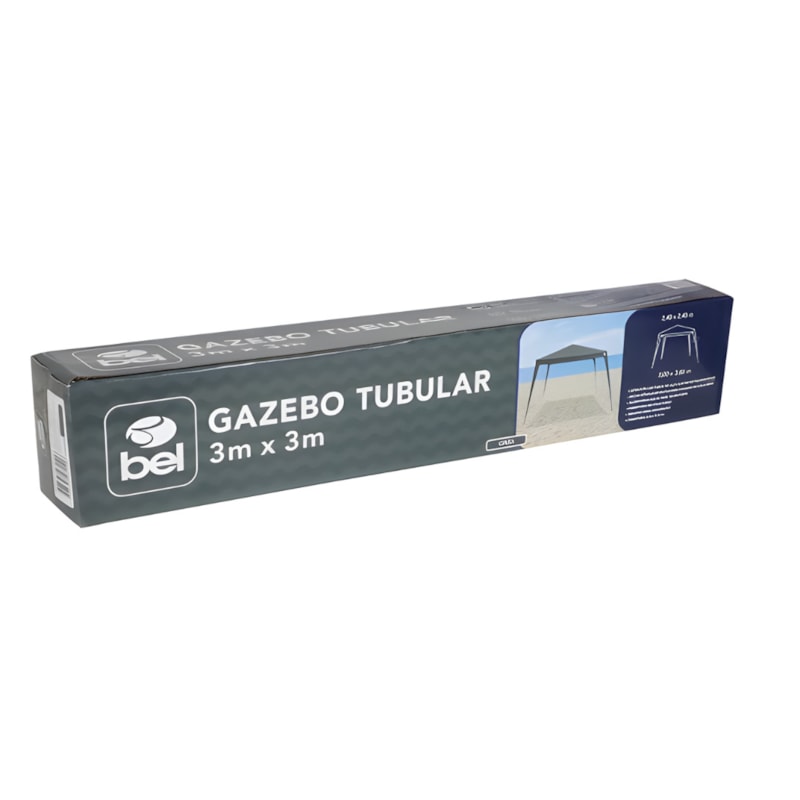 Tenda Gazebo Bel Fix 3MX3M Tubular Polietileno Cinza-bd64e195-a4a0-48a4-a2c1-09fd2d78a1e5