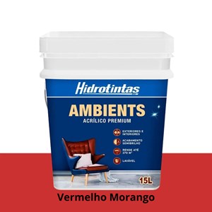 Tinta Ambients Semi Brilho Vermelho Morango15L Hidrotintas