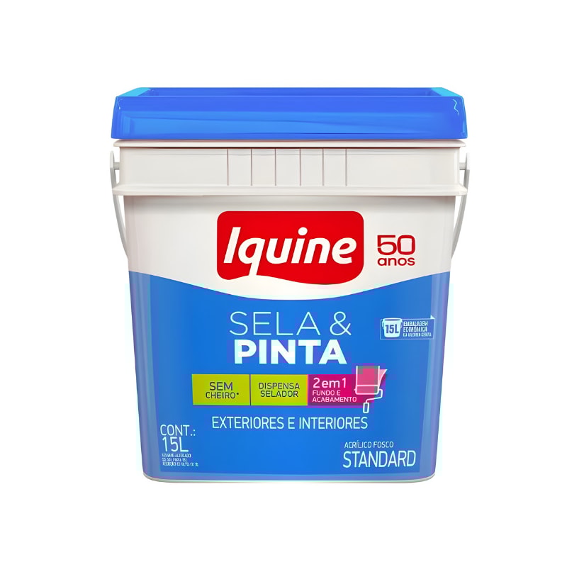 Tinta Iquine Sela e Pinta 15L Palha Retangular