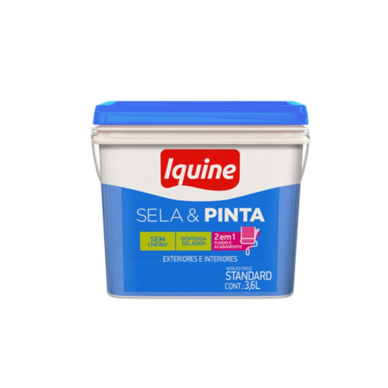 Tinta Iquine Sela e Pinta 3,6L Azul Petroleo Retangular 