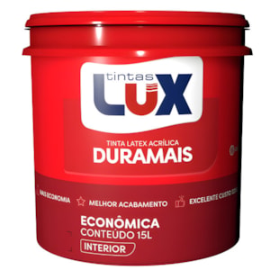 Tinta Látex Acrílica Lux Duramais 15L Branco Neve &ndash; Acabamento Fosco Aveludado para Ambientes Internos