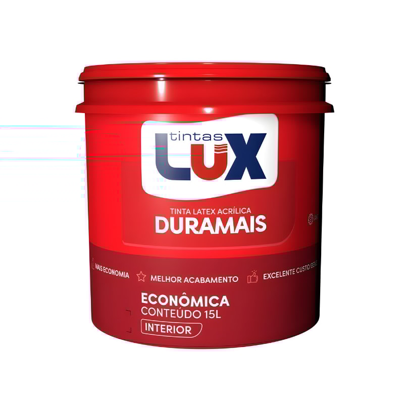 Tinta Látex Acrílica Lux Duramais 15L Branco Neve &ndash; Acabamento Fosco Aveludado para Ambientes Internos