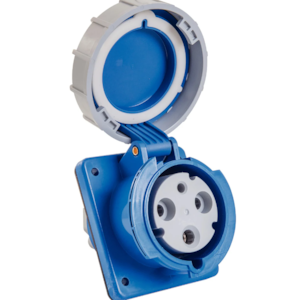 Tomada de Embutir Industria Tramontina 2P+T 63A 220-250V 06 H IP67 Azul