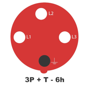 Tomada de Embutir Industrial Tramontina 3P+T 32A 380-415V 6H IP44 Vermelho