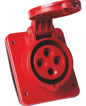 Tomada de Embutir Industrial Tramontina 3P+T 32A 380-415V 6H IP44 Vermelho