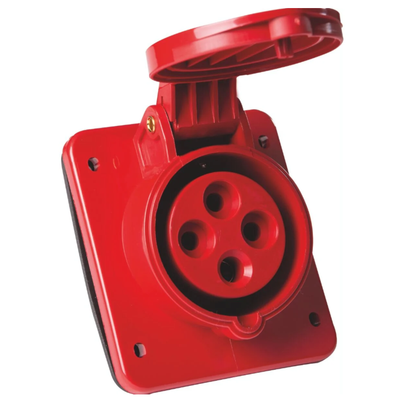 Tomada de Embutir Industrial Tramontina 3P+T 32A 380-415V 6H IP44 Vermelho
