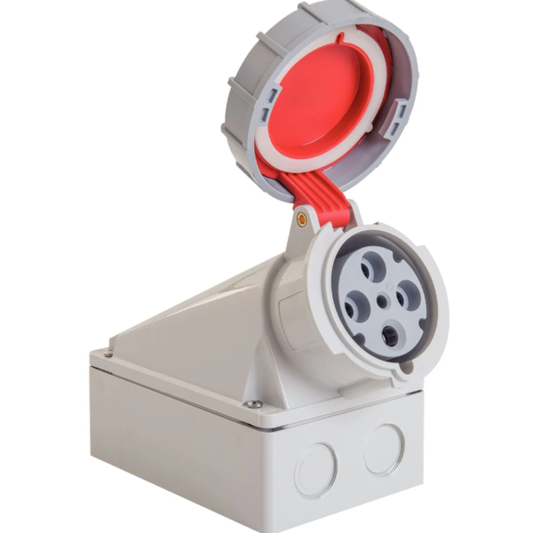 Tomada de Sobrepor Industrial Tramontina 3P+T 63A 380-415V 06H IP67 Vermelho-de66d77c-4e3f-478e-9903-0a48201b8cc2