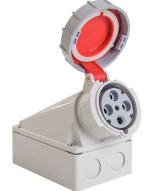 Tomada de Sobrepor Industrial Tramontina 3P+T 63A 380-415V 06H IP67 Vermelho