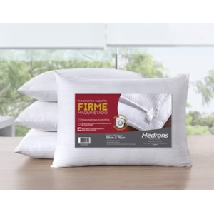 Travesseiro Hedrons Maquinetado Firme 50x70cm Branco