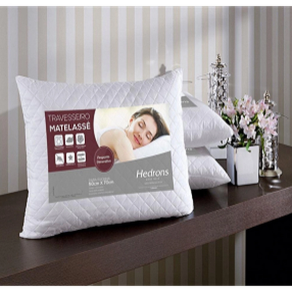 Travesseiro Metelassado Hedrons Medio 50X70cm Branco -300674ca-b208-4f43-a30e-b012b4a8a50b