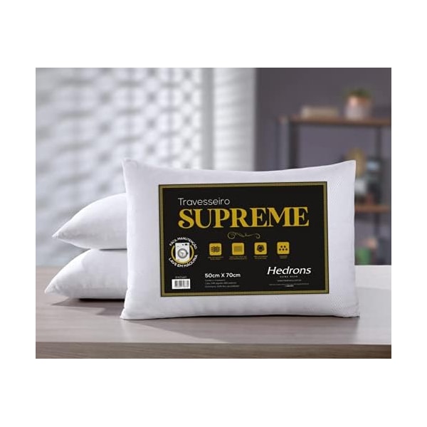 Travesseiro Supreme Hedrons 50X70cm Branco-c822edaa-2329-4b9f-87ed-eb455f8da47c