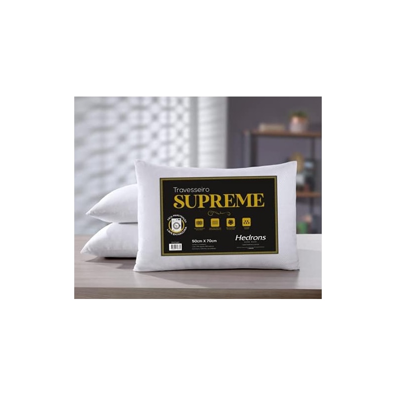 Travesseiro Supreme Hedrons 50X70cm Branco-3c740fef-3b71-461a-b47b-2a48b39bdc82