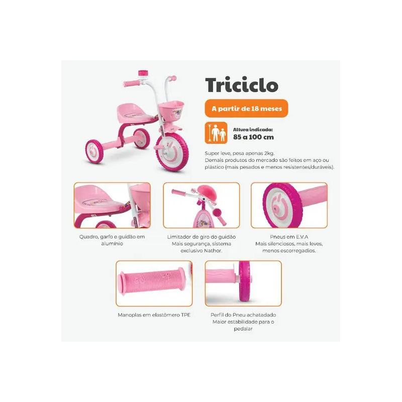 Triciclo Cairu Infantil You 3 Girl-e0f41caf-4332-46bf-adc8-1e101dda9da4