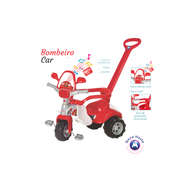 Triciclo Infantil Magic Toys Bombeiro Car Vermelho